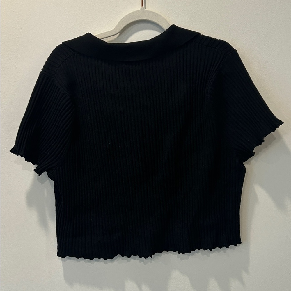 Maeve Black Ribbed Crop Top - Picture 5 of 7